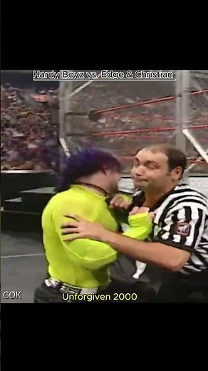 Hardy Boyz vs. Edge & Christian Unforgiven 2000 #wwewrestler #wwe