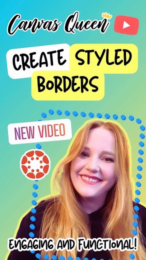 Revamp your Canvas LMS pages with HTML magic! ✨ Watch and learn how to effortlessly add stylish borders to elevate your course aesthetics. No coding experience needed! #CanvasLMS #teachertips #teacherlife #teachersofinstagram #canvaslmstips #canvaslmsforteachers #teachersfollowteachers #teachergram #canvaslmsforteachers #canvaslmsresource #instructure #youtubechannel #html #digitalclassroom #htmlforbeginners #lms #teachertip #technology #techtips | Canvas Queen | Facebook