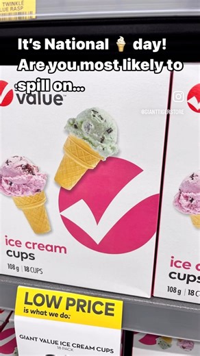 14K views · 51 reactions | It's National Ice Cream Day!Be honest, can you finish a cone without a spill? Don't worry, we won't tell. | Giant Tiger | Facebook