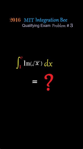 How to integrate the natural log of a square root of x (2016 MIT Integration Bee)