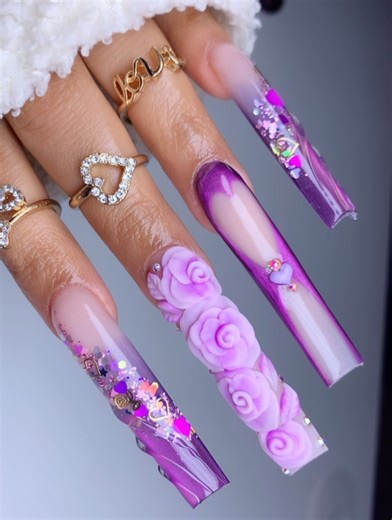 B♡MB NAILS on Instagram: "A purple Valentine’s Day nail set for all the purple lovers New video will be up this Friday on my YouTube channel 💌💜🌹💌💜🌹💌💜🌹💌💜🌹 3XL square tips Bare Beaty nude not yet released Sneaky link Side boo Unforgettable Cateye Gel Polish #10 not yet released #16 Kolinsky brush #6 3D Kolinsky brush Big boy shiny top coat Multifunctional Gel Only at www.shopbombnails.com Use any of our BA DC for 15% off"