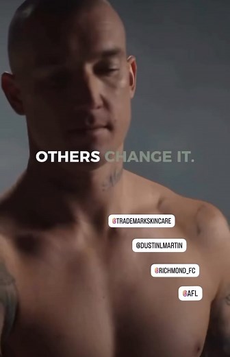 DUSTIN MARTIN X TRADEMARK SKIN. Introducing Dustin Martin – Trademark Skin's ambassador and business partner. Known for his power, precision and trademark composure under pressure, Dustin Martin embodies the kind of performance Trademark Skin is built on. His partnership with us reflects a shared belief: men deserve skincare that's straightforward, effective and made with intention. Backed by science next-generation plant stem cell technology. Made to perform - just like him. DUSTIN MARTIN TRADE