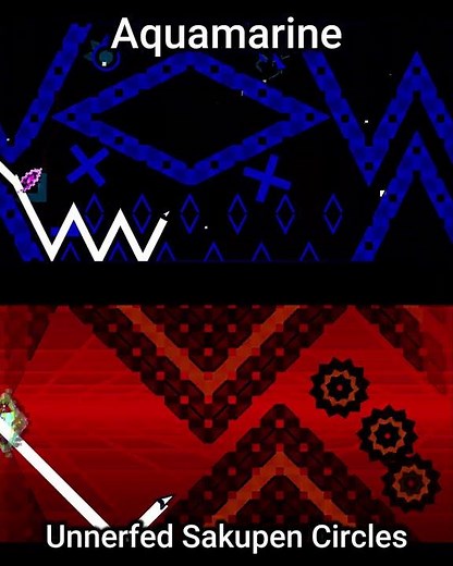 Aquamarine VS Unnerfed Sakupen Circles #geometrydash #gd #gaming #games #gameplay #music