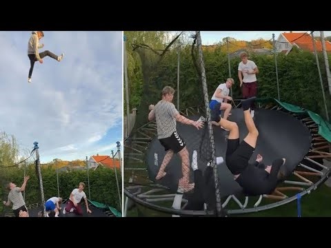 Trampoline Stunt FAIL: Epic Bounce Gone Wrong in Norway!