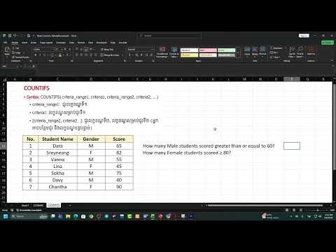 COUNTIFS Function in Excel | Easy Example for Beginners