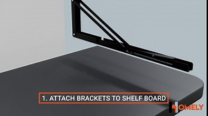 Folding Shelf Brackets - Black Metal Heavy Duty Shelf Brackets 16 Inch for Fold Down Table Wall Mounted Work Bench - Space Saving DIY Collapsible Shelf Bracket Pack of 2, Max Load 100 lb