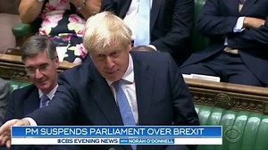 British PM Boris Johnson sparked outrage among opposition lawmakers Wednesday after announcing he will temporarily suspend Parliament weeks before the Brexit deadline, a move that would force through Johnson’s own no-deal Brexit plan. https://cbsn.ws/2MEUymZ | CBS Evening News