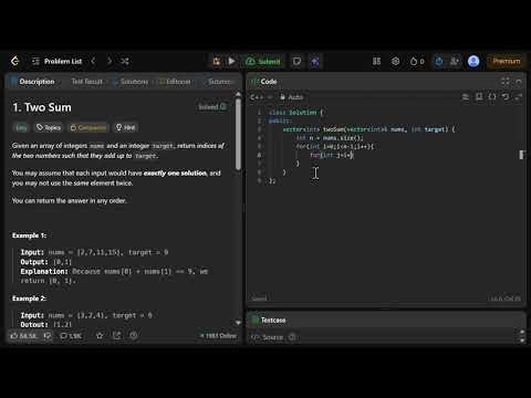 Leetcode -1 : Two Sum problem Code