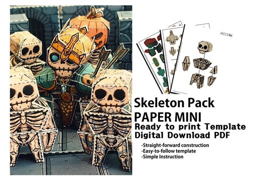 Printable Papercraft Skeleton Miniatures | TTRPG, Dnd (digital Download) - Etsy