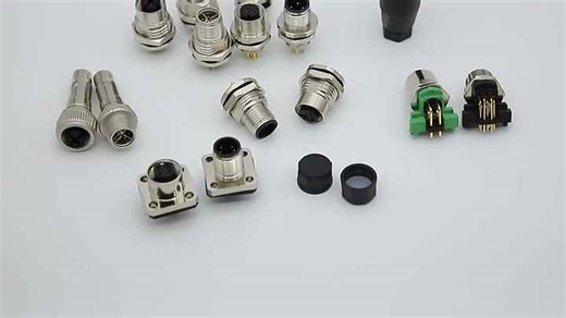 Custom M12 X Code 8-Pin Female Straight PCB Back Mount Socket Ground M12 Connector for Power Applications Wire Connection