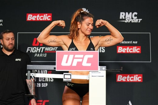 UFC women's bantamweight contender frighteningly shakes uncontrollably on the scales as she misses weight for UFC Paris clash