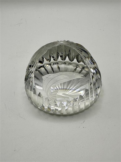 Stuart Crystal Signed Paperweight With Etched Leaping Fish - Etsy Canada