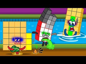 Oh No! What if NB 23 poops on the Swimming Pool l Numberblocks fanmade coloring story