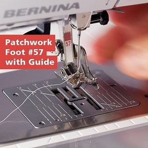 Patchwork foot with guide #57D differs from Patchwork foot #37 only in that it has a built-in seam guide along the right edge of the foot. It is therefore particularly suitable for patchwork projects with 1/4” (6mm) or 1/8” (3mm) seam allowances. Learn more about the fleet of BERNINA patchwork feet at #WeAllSew: https://weallsew.com/bernina-patchwork-feet/?utm_source=facebook&utm_medium=social&utm_campaign=wallpost_mtc_cutdown_patchworkfoot_57 | BERNINA USA