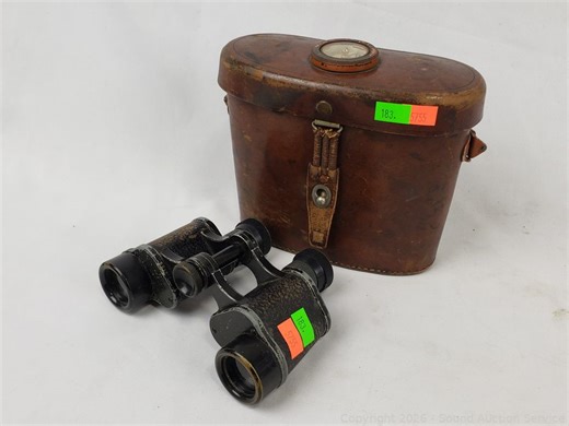 Antique Carl Zeiss Jena 6x24 Binoculars w/Leather Case