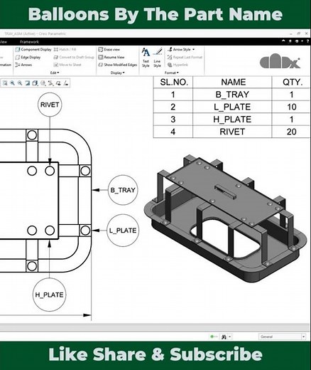 Balloons by the part name or any other parameters in Creo Parametric
