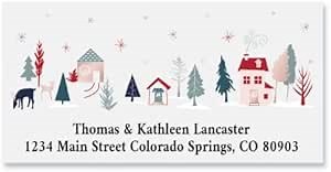 Christmas Night Personalized Deluxe Address Labels - Set of 144, Self-Adhesive, Large Flat-Sheet Select Labels