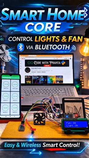 Control Lights & Fan with Your Phone 📱💡 | Smart Home Core 🔥#shorts#smarthome#arduino#electronics#iot
