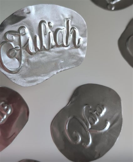 Metallic Hand Embossed Place Cards - Silver Aluminium - Etsy Ireland