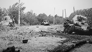 This is where US bazookas destroyed Nazi tanks in WWII