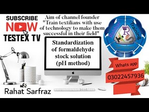 Formaldehyde test | Stock solution ppm pH method | Textile testing #testextv #rahbartrainingservices