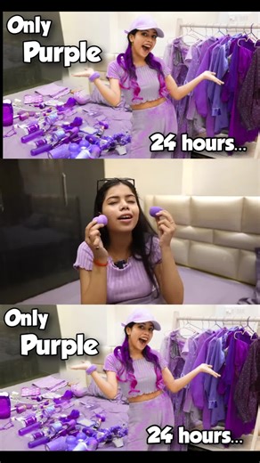 24-Hour Challenge Using Only Purple Items