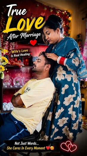 Wife Gives Relaxing Head Massage to Husband ❤️ | True Love After Marriage 🥹 #shorts