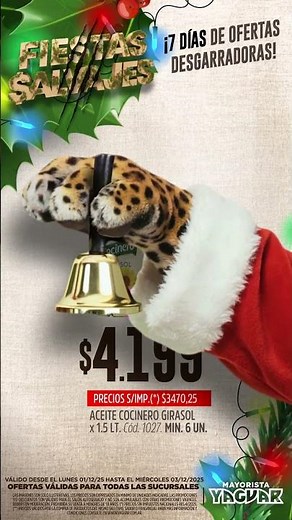 Llegaron las Fiestas Salvajes a Mayorista Yaguar! #mayoristayaguar #ofertas #navidad #ahorro