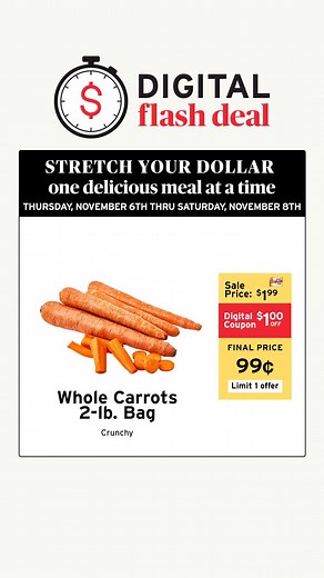 Stretch your dollar with deals starting at $0.99! Hurry in before Saturday to stock up and save BIG! https://www.shoprite.com/sm/pickup/rsid/3000/digital-deal *Certain prices and promotions excludes Brooklyn, Bronx & Queens locations. | ShopRite