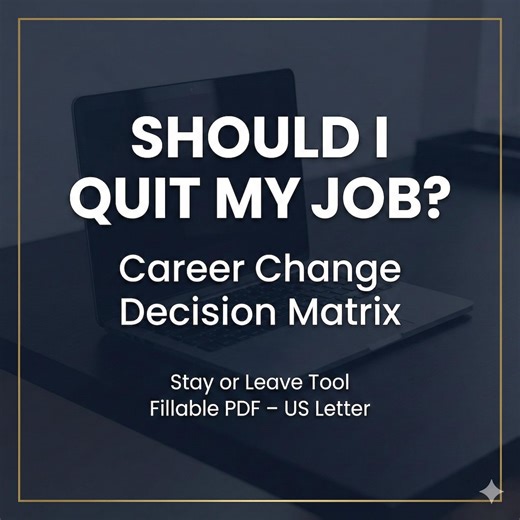 Career Change Decision Matrix – Stay or Leave Tool (fillable PDF) - Etsy