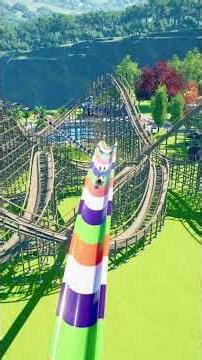 The super-high water slide and the NPC's unbelievable luck. 💦✨ Planet Coaster 2 #shorts