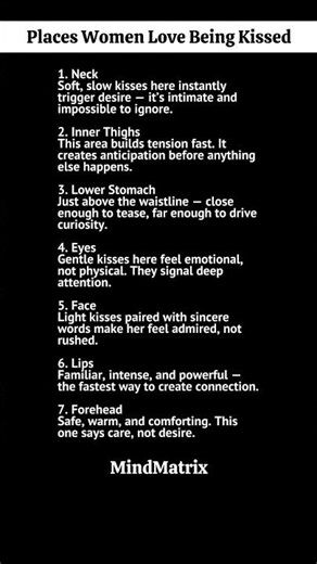 Places Women Love Being Kissed (Psychology & Attraction Explained)..