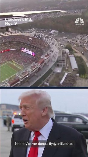 Trump does flyover during the Commanders-Lions game