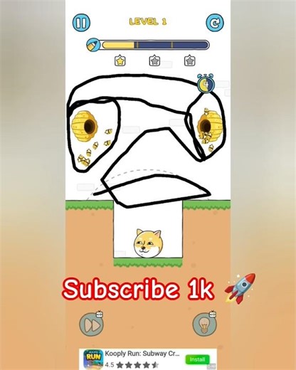 Doge Rescue: Draw To Save #shortsfeed #shortvideo #gaming #gameplay #youtubeshorts 1M🚀🥰