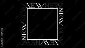 Animated video with alpha channel. Social media post template. Serif font. Text New with fill and outline. Ticker. Gif. Square on transparent background. Luxury segment. elegant style. ready-made. Web