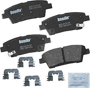Bendix Priority1 CFC1551 Ceramic Rear Brake Pads for Genesis G80 2017, Hyundai Genesis 2016-2010, Kia K900 2017-2015
