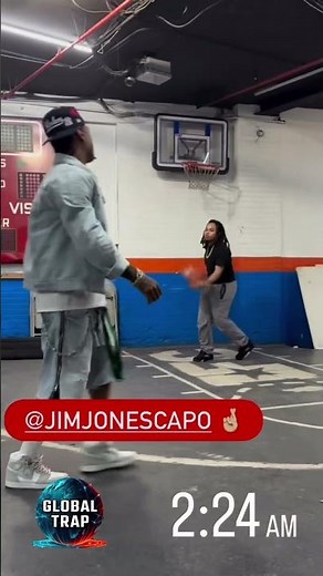 BLOODHOUND Q50 PLAYING BASKETBALL WITH JIM JONES