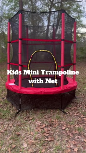 Kids Mini Trampoline with Safety Net for Indoor or Outdoor Play