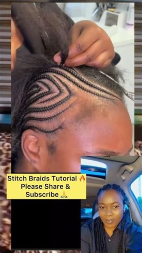 Stitch Braids Tutorial 🔥 #goviral #shorts #hairstyle #stitchbraids #fyp