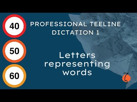 Professional Teeline Shorthand Course book| Dictation 1 | 40/50/60wpm | Letters representing words
