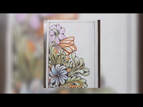 Zentangle corner garden || zentangle flower || zentangle for beginners #zentangle
