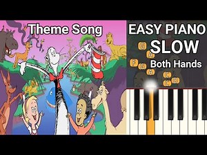 The Cat in The Hat Knows A Lot About That! (SLOW) Both Hands Easy Piano Tutorial Theme Song