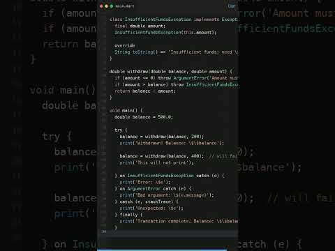 Dart Exception Handling — Graceful Errors! — Complete Guide with Examples