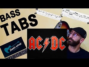 AC DC - You Shook Me All Night Long BASS COVER + PLAY ALONG TAB + SCORE