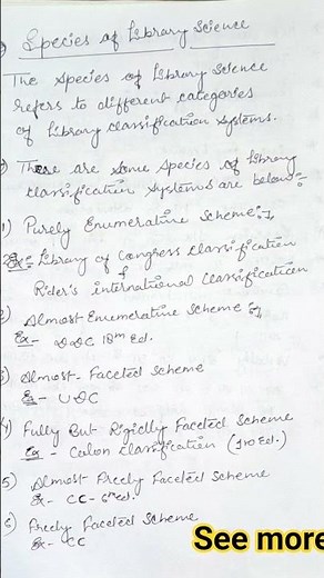species of library classification system