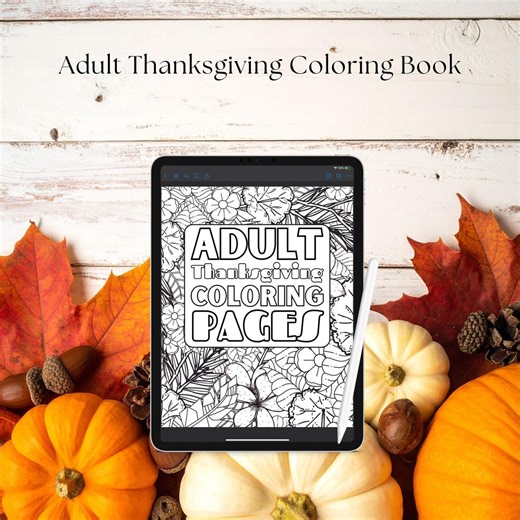 Adult Thanksgiving Coloring Pages - Etsy