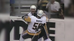 Lemieux is crosschecked in the lower-back. The Penguins start on the power play. The captain makes the North Stars pay. Don't mess with Mario Lemieux. | Pittsburgh Penguins