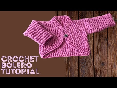 Easy Crochet Bolero for Girls | Full Size Chart: Newborn to Adult | Crochet Cardigan Tutorial