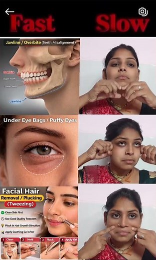 Fix Jawline, Reduce Puffy Eyes & Remove Facial Hair Naturally | 5 Min Face Yoga Routine for