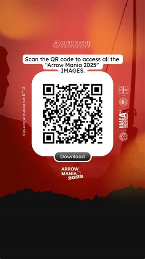 Scan the QR code to access all the “Arrow Mania 2025” images. Wrapped up with a perfect shot! Follow this space for more bow-tic storms....… 📍 Campus Address: Guru Kashi University, Talwandi Sabo, Bathinda (Punjab) – 151302 📧 Email: info@gku.ac.in 📞 Phone: 99142-83400, 99142-25400 🌐 Website: www.gku.ac.in #GuruKashiUniversity #GKU #ArrowMania2025 #GKUArrowMania #SuccessStory #StudentAchievements #ArrowManiaSuccess | Guru Kashi University